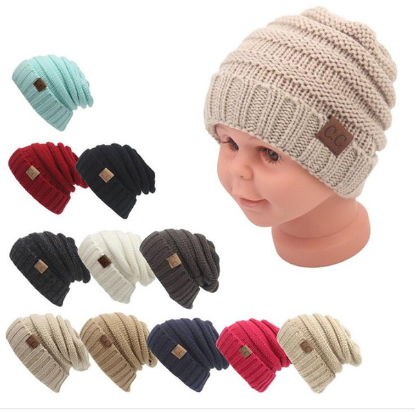 Baby Hats CC Trendy Beanie Crochet Fashion Beanies Outdoor Hat Winter Newborn Beanie Children Wool Knitted Caps Warm Beanie