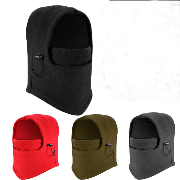 NEW 6 in 1 Thermal Fleece Balaclava Outdoor Ski Masks Bike Cyling Beanies Winter Wind Stopper Face Hats