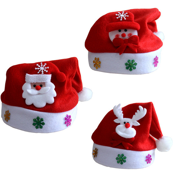 Adult and Kids Cheer Christmas Hat Cute Animal Pattern Children Santa Claus Reindeer Snowman Cute Party Cap