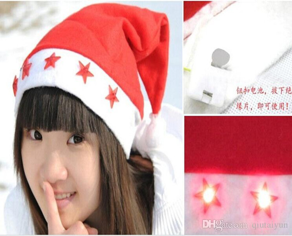 Christmas LED flashing Christmas hats LED Santa Claus hat Cute adults Christmas Cosplay Hats Christmas Decorations B241-1