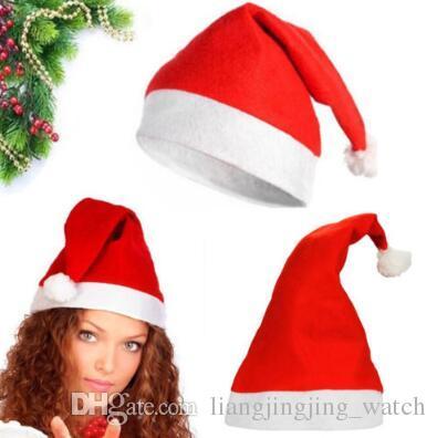 Red Santa Claus Hat Ultra Soft Plush Christmas Cosplay Hats Christmas Decoration Adults Christmas Party Hats CCA7310 200pcs