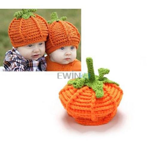 Cute Pumkin Baby Hats Caps Infant Toddler Winter Crochet Hats Beanie Handmade Knitted Hat Children Boy Girl Gifts