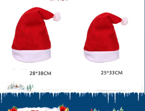 Christmas Santa hat Cosplay adult kids Hats Ultra Soft Plush Santa Claus hat Christmas decoration Cute Nonwoven Fabric cap