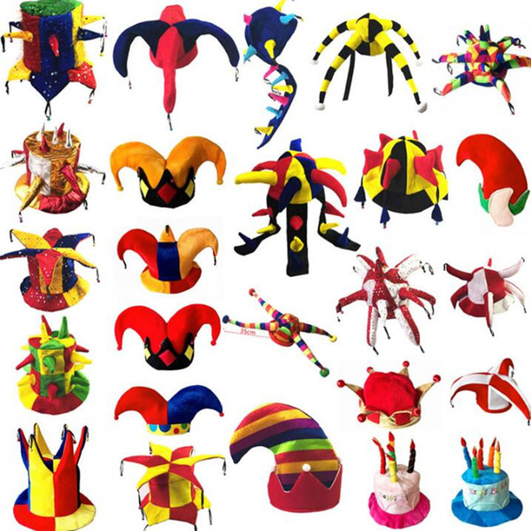 Kids Adults Carnival Party Hats Clown Halloween cosplay Football Beer Hats Novelty Christmas Cap Performance Props Party Costume Purim Props