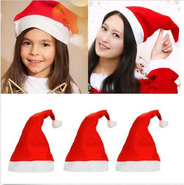 2000pcs Red Santa Claus Hat Ultra Soft Plush Christmas Cosplay Hats Christmas Decoration Adults Christmas Party Hats Supplies