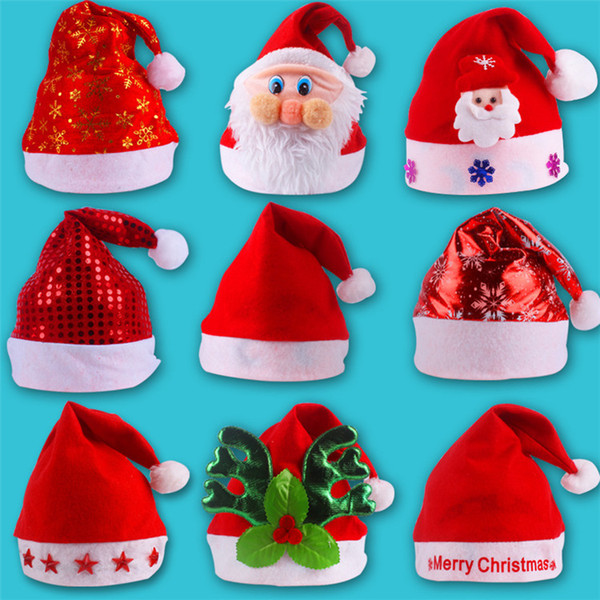 Adult Children Christmas Hats Santa Hats Wholesale, Good Quality Christmas Santa Claus Hats of All Kinds