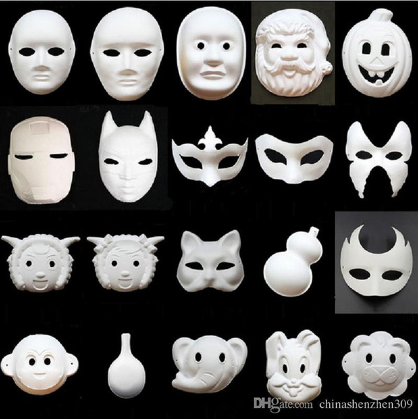 Cool DIY White Paper Unpainted Party Mask Various Venetian Women Men Face Masks Fancy Dress Halloween Gift