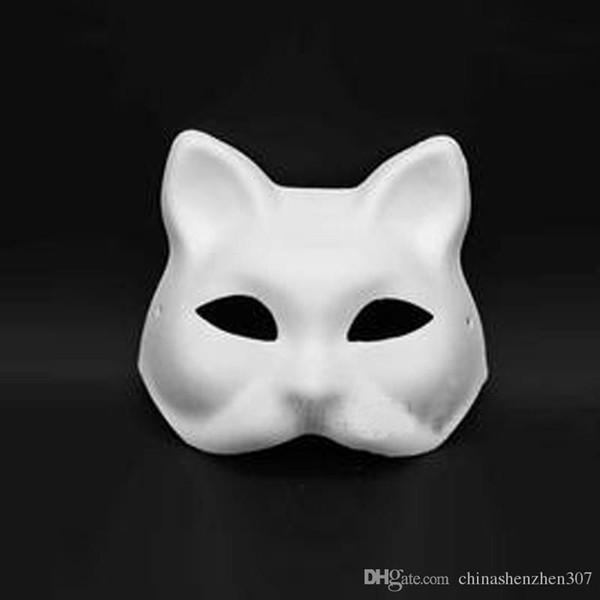 Unpainted Blank White Sexy Women Party Masks Masquerade Mask Venetian Cat Cosplay Costume DIY Mask High Quality