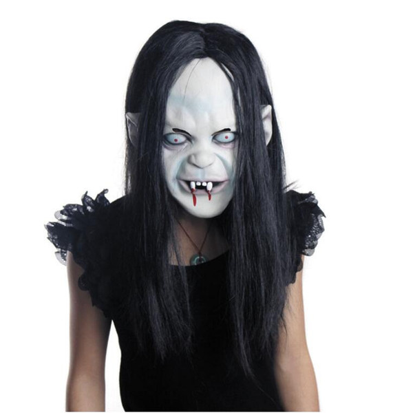 novelty Props Rubber caps Halloween witch ghost vendetta Sadako pullover horror masks scary Zombie party bride Masks best