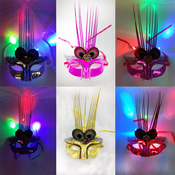 The new luminous butterfly mask Free shipping princess mask colorful light mask masquerade masks wholesale Concerts