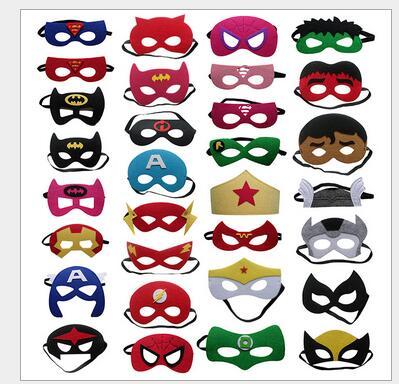 Fancy Halloween Supplies Half Face Multi Styles Felt Cloth Superhero Masks hand mask Children Party Mask