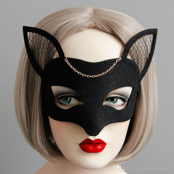 Animal Fox Half Face Mask woman mask Halloween Host Banquet Filigree Masquerade Mask /Mysterious Party Mask 