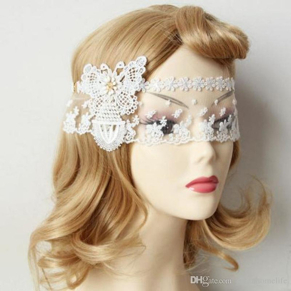 Bride Wedding Mask Sexy Venice Butterfly Eye Patch Deluxe Princess White Lace Mask Fashion Cosplay Party Decoration