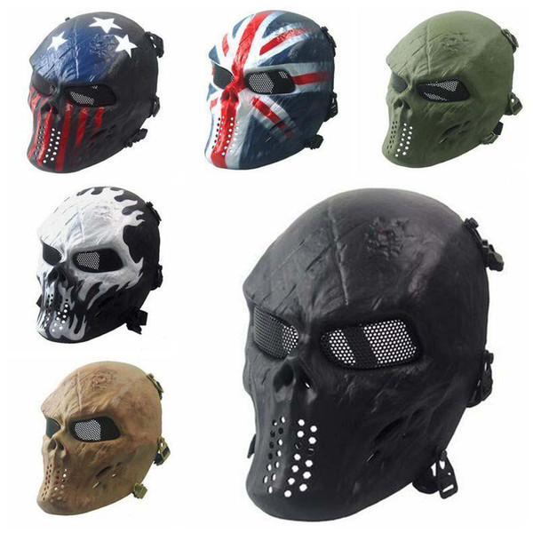 Zombies Skeleton Masks Masquerady Mask For Man Halloween Walking Dead Field Armaments Customer Party Mask Military Solider CS Face Mask