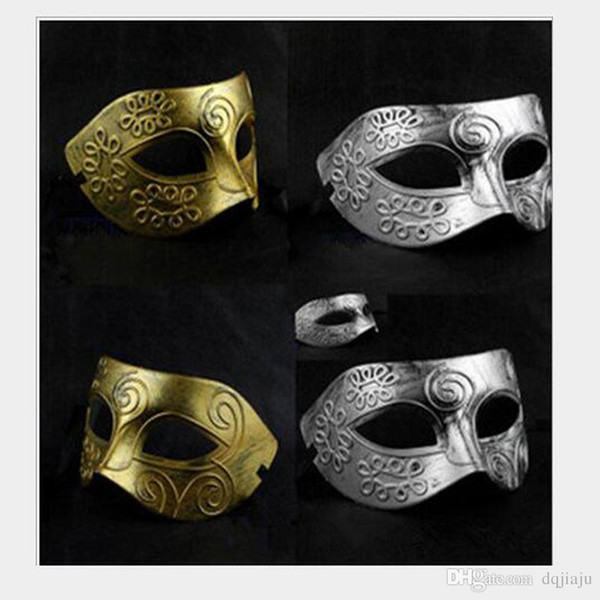 Costume Party Mask Halloween Men's retro Greco-Roman Gladiator masquerade masks Vintage Golden Silver Party Mask Carnival Mask