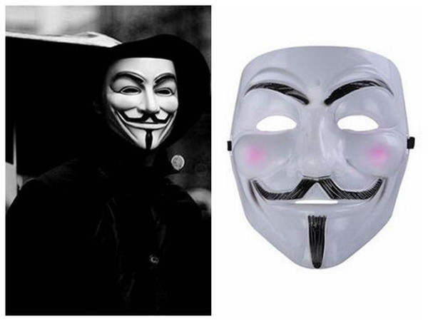 Wholesale V for Vendetta Mask Halloween Horror Movie Theme Mask V for Vendetta V Face Masquerede Custume Mask Cheap Free Shipping