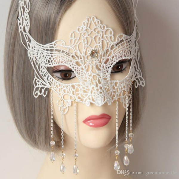 White Party Masks Sexy Women Lace Masks Elegant Ball Masks Cosplay Princess Masquerade Party Fancy Dress Costume