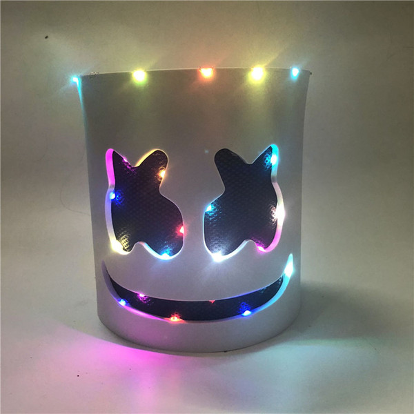 Party Dj Marshmallow Mask Fashionable Led Light Mask Halloween Party Costumes Eva Full Head Marshmallow Helmet Cosplay Costume