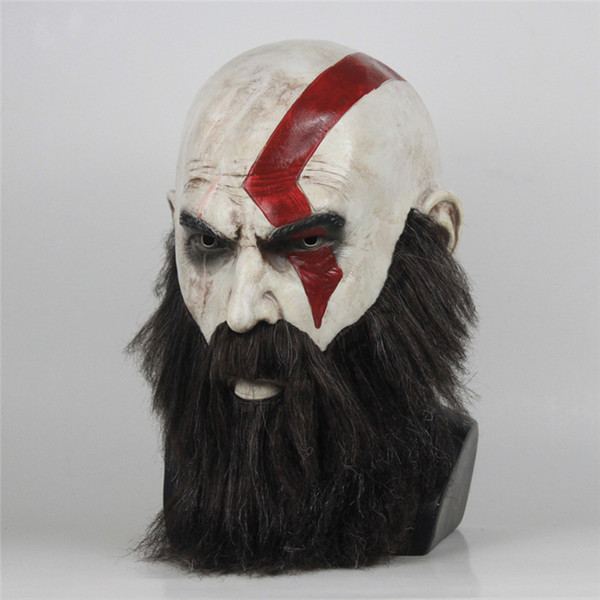 Game God Of War Mask Cosplay Kratos Latex Mask Halloween Scary Horror Masquerade Party Decorations Party Props DropShipping