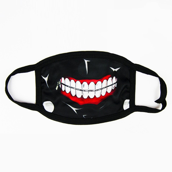 Horror Halloween Cosplay Masquerade Half Face Cotton Funny Warm Mouth Mask Anti Dust Comic Black Creative Masks 2 4qk jj