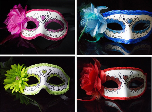 2015 new halloween props lateral flowers mask mix masquerade ball catwalk princess dress brought flowers masquerade masks half face masks