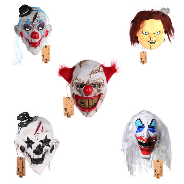 H&D Men's Scary Clown Mask Full Face Mask Halloween Costume Party Props Masks