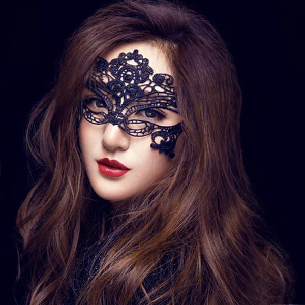 Halloween Sexy Masquerade Masks Black/White Lace Masks Venetian Half Face Mask for Christmas Cosplay Party Night Club/Ball Eye Masks