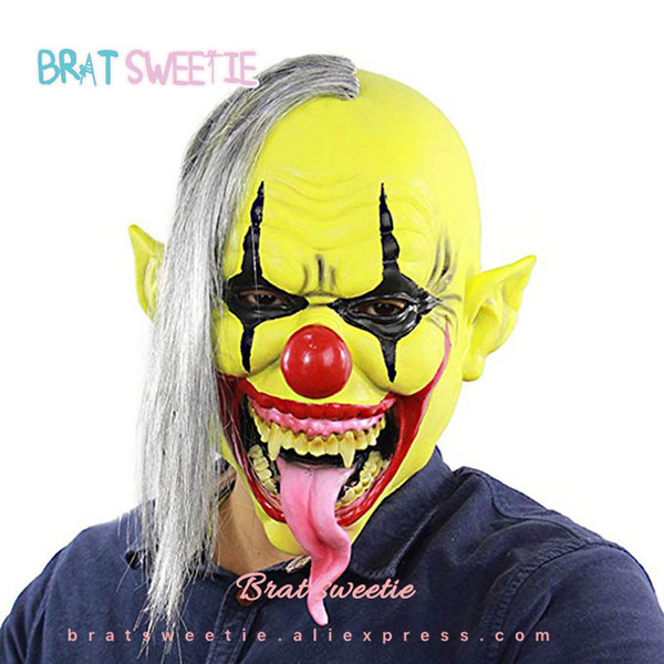 Halloween Mask Clown Costume Party for Adult Latex Full Face Head Masks for Adult Horror Demon Party Props Supplies