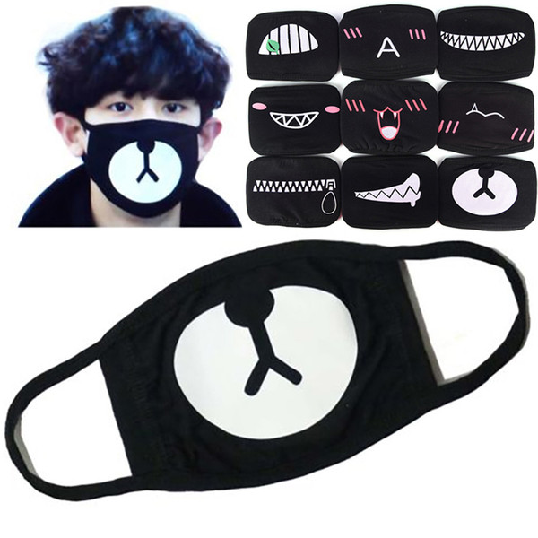 Black Bear Mouth Face Mask Anti-Dust Panda Cotton Funny Pattern Masquerade Cosplay Costume Party Mask Xmas Halloween WX9-937