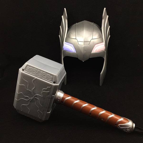 The Alliance of , 2 Children, Thor, Toy Thor, Voice Emitting, Thor Mask, Hammer Set Movie Theme Props Party Toys Supply