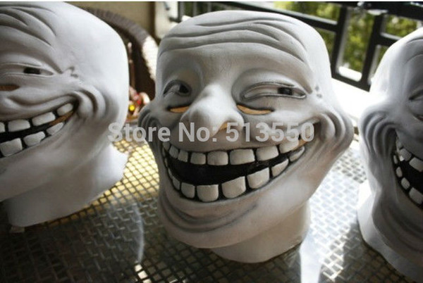 New Year Surprise Latex Troll Face Mask for Fancy Dress Halloween Dress Up