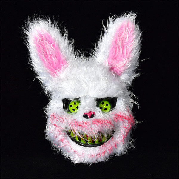 New Halloween Mask Bloody Killer Rabbit Mask Teddy Bear Halloween Plush Cosplay Horror Mask For Kids Adults Scary Prop