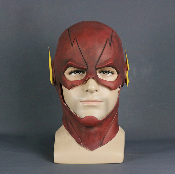 Wholesale- The Flash Mask Movie Cosplay Costume Prop Halloween Full Head Latex Party Masks