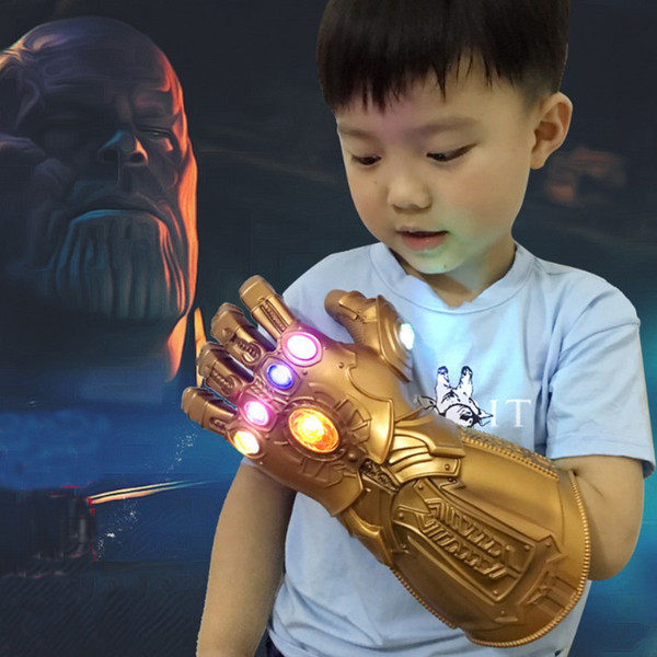 The 4 Endgame Thanos Led Infinity Gauntlet Cosplay Costumes Mask Infinity Stone War Led Gauntlet Glove Kids Size Gift