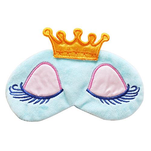 Earnest Cute Eyes Cover Crown Style Travel Relax Blindfold Sleeping Blindfold Shade Eye Mask Blue Pink