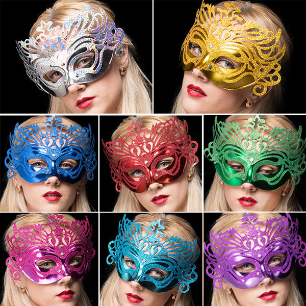 20pcs Venetian Masquerade Women Mask Laser-Cut Half Face Female Masks Halloween Ball Party Multi colors gold / Silver / red