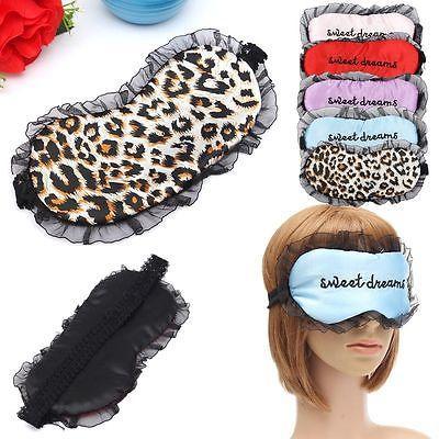 Mask Sponge Soft Cover Travel Sleep Blinder Rest Mask Lace-up Leopard Solid Color For Party