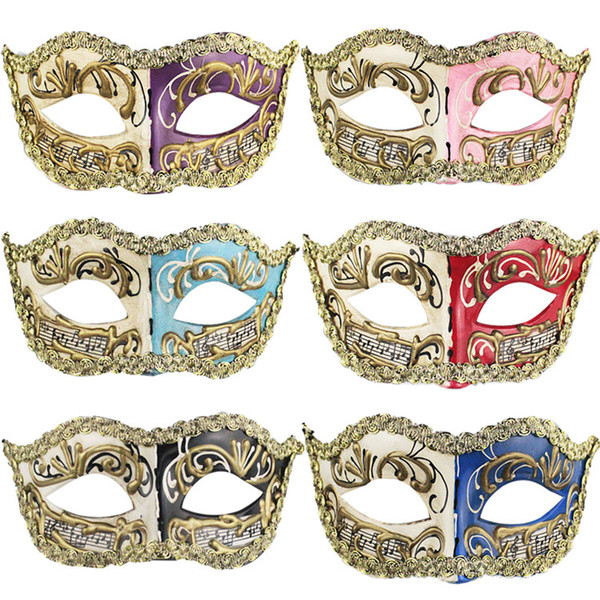 Halloween masquerade high-grade handmade note Italian Venetian royal mask half face yin and yang mask