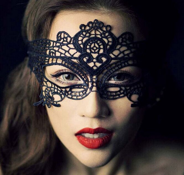 100PCS Hot Sales Black Sexy Lady Lace Mask Cutout Eye Mask For Masquerade Party Fancy Dress Costume / Halloween Party Fancy