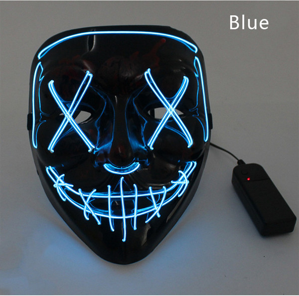 EL cold light luminous mask LED mask Halloween carnival ball V character with blood horror ghost mask