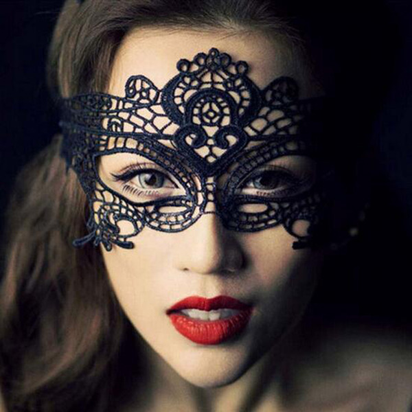 Masquerade Masks Fashion Black White Sexy Lace Masks Venetian Half Face Mask For Lady Christmas Halloween Cosplay Party Eye Masks