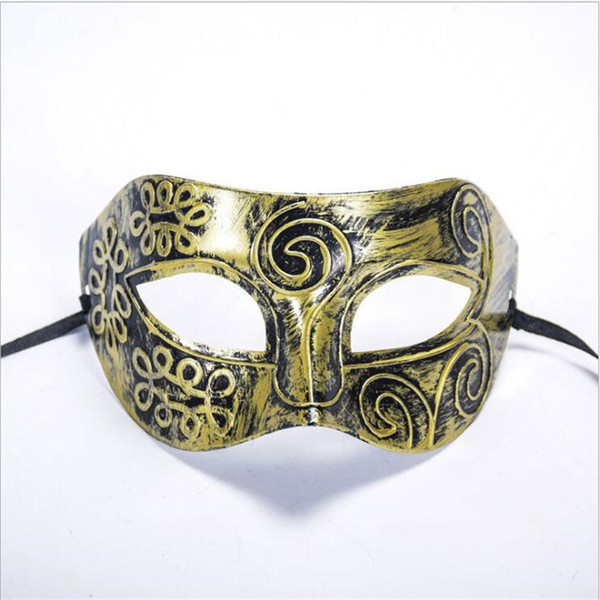 Man Mannen Masker Retro Romeinse Griekse Warrior Prins Maskers Venetiaanse Maskerade Party Half Gezichtsmasker Kerstmis Nieuwjaar