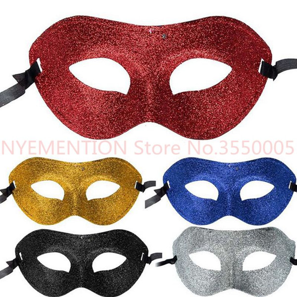 (200 pieces/lot) Handmade Half-face Solid Color Glittered Plastic Women's and Men's Carnival Masks Mardi Gras Masks