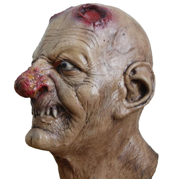 Wholesale- Zombie Mask Realistic Horror Bloody Full Face Head Latex Masks Halloween Adult Costume Scary Masquerade Party Cosplay Props