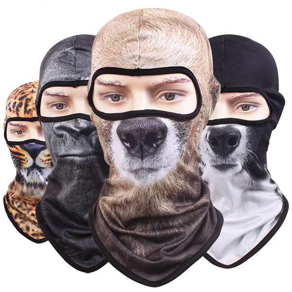 Full Face Animal Head Mask Wind Warm Cycling Mask Windproof Quick Drying Motorcycle Bicycle Party Halloween Soft Full Face