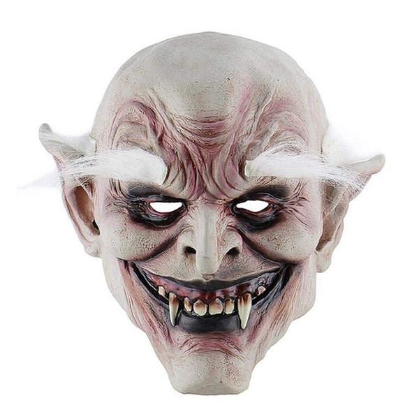 opening promotion-Halloween masks, Old Demon has white eyebrows Halloween Horror Devil's mask Funny latex mask Halloween Cospl