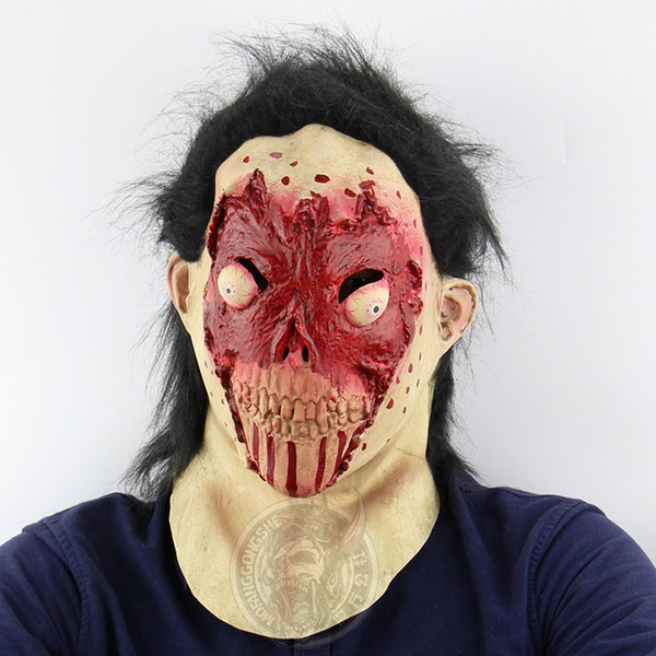 New hot-selling adult party mask Bloody face horror zombie mask Halloween costume special latex horror