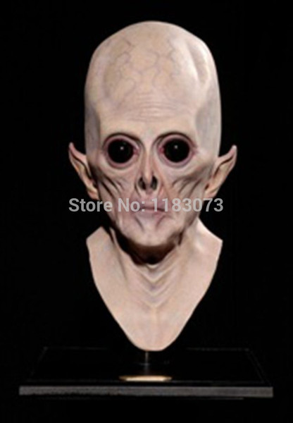 Wholesale-Brand New Extra Realistic UFO Alien Full Adults Head Mask eco-friendly latex Creepy Extra Terrestrial ET Latex Full Mask