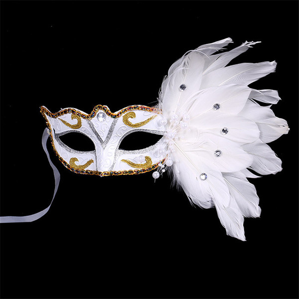 Mask masquerade christmas halloween feather painted masks birthday men and women show party performance mask 9567A