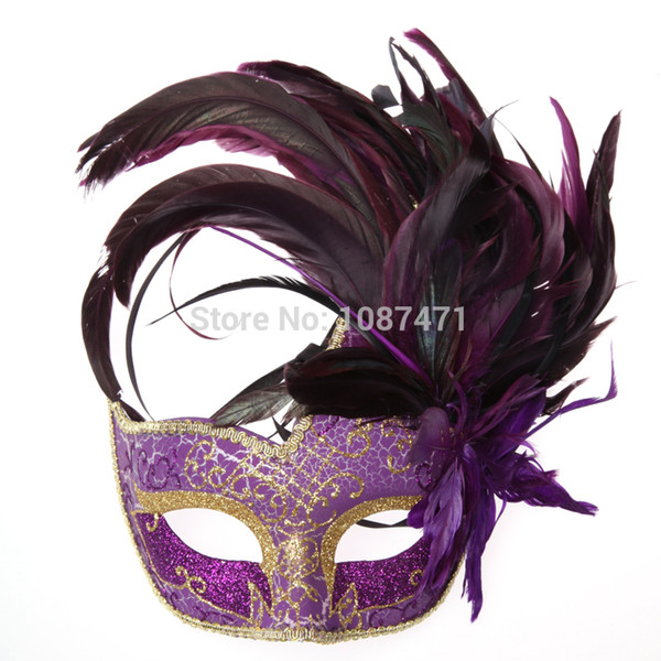 2018 new party masks masquerade masks halloween color ball feather mask fashion men women sexy half face masked mask Christmas